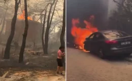 Çanakkale’de orman yangını! Alevler yerleşim yerlerine ulaştı, havalimanı kapatıldı
